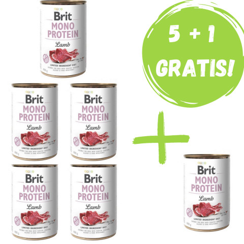 BRIT Mono Protein Lamb - mokra karma dla psa - 5x400g + 400g GRATIS! - Galeria zdjęcie 1