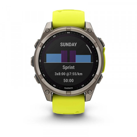 Zegarek Garmin Fenix 8 Solar Sapphire Żółty - Galeria zdjęcie 4