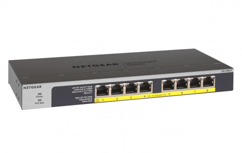 Switch Netgear GS108LP-100EUS 8p PoE 60W* (PoE+: 8p) Unmanaged Gigabit - Galeria zdjęcie 3