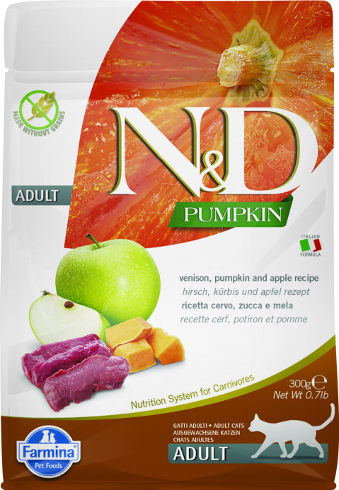 FARMINA N&D Pumpkin Cat Venison and Apple Adult - sucha karma dla kota - 300 g - Galeria zdjęcie 1