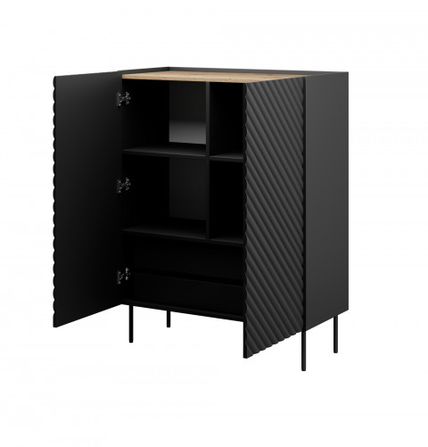 Regał 2D2SZ ONDA 98x45x127 czarny - Galeria zdjęcie 2