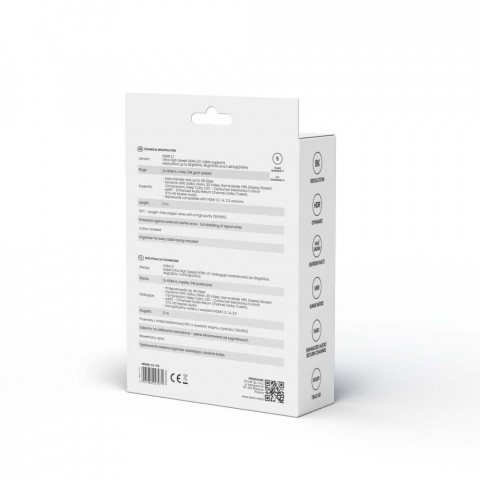 SAVIO KABEL HDMI V2.1, KĄTOWY, 5M, MIEDŹ, OPLOT BA - Galeria zdjęcie 2