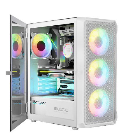 LOGIC OBUDOWA PORTOS ARGB MIDI USB 3.0 WHITE - Galeria zdjęcie 4