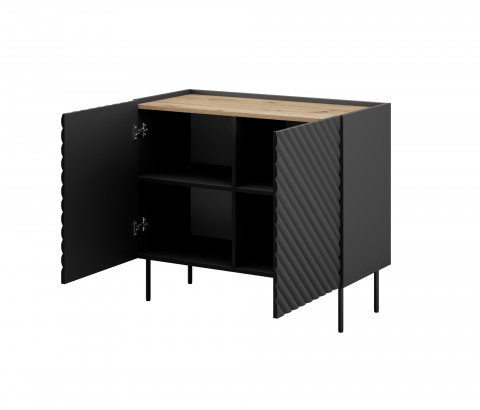 Komoda 2D ONDA 98x45x85 czarny - Galeria zdjęcie 2