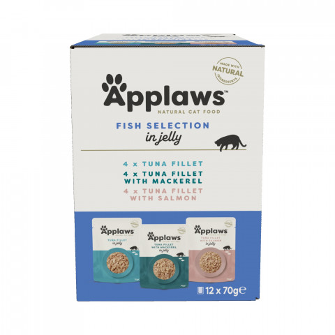 APPLAWS Fish selection multipack in broth - mokra karma dla kota - 12x70g - Galeria zdjęcie 1