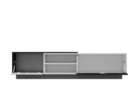 Szafka RTV SIGMA1 180 biały/czarny połysk - Galeria zdjęcie 2