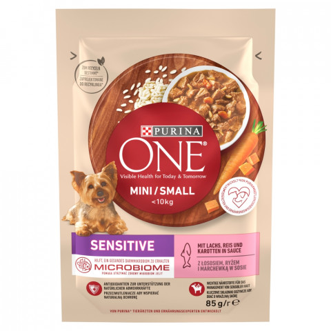 PURINA One Mini/Small Sensitive Łosoś z ryżem - mokra karma dla psa - 85 g - Galeria zdjęcie 1