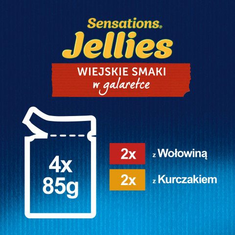 FELIX Sensations wołowina, kurczak - mokra karma dla kota - 4x 85g - Galeria zdjęcie 3