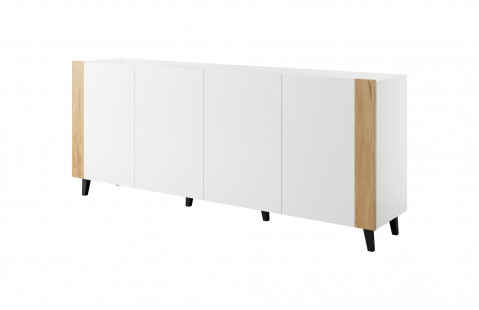 Komoda FARO 200x42x82 biały mat + dąb craft - Galeria zdjęcie 1