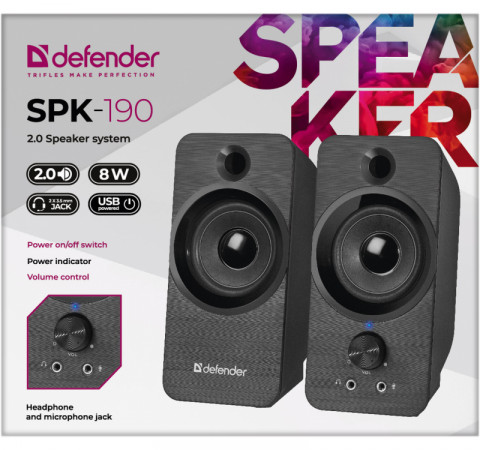 DEFENDER GŁOŚNIKI SPK-190 2.0 8W USB 65190 - Galeria zdjęcie 3