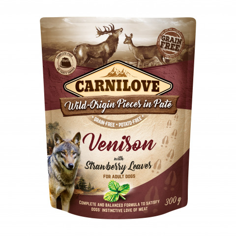 CARNILOVE Dog Pouch Venison & strawberry - mokra karma dla psa - 300g - Galeria zdjęcie 1