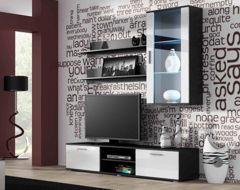 Zestaw meblowy SOHO 5 czarny/biały połysk - Galeria zdjęcie 1