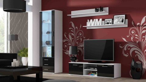 Zestaw meblowy SOHO 7 biały/czarny połysk - Galeria zdjęcie 1