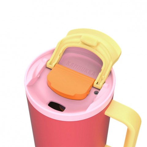 Kubek termiczny z teleskopową słomką Kambukka Rio Tumbler 950ml Pink Papaya - Galeria zdjęcie 6