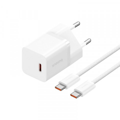 Ładowarka Baseus GaN5 mini 1C 30W EU+kabel USB-C (moon white) - Galeria zdjęcie 1