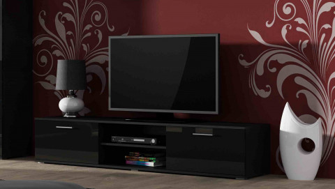 Szafka RTV SOHO 180 czarny/ czarny połysk - Galeria zdjęcie 1