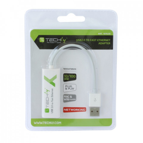 TECHLY KARTA SIECIOWA ADAPTER USB-A 2.0 NA RJ45 10 - Galeria zdjęcie 2