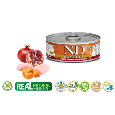 FARMINA N&D Pumpkin Chicken, Pumpkin & Pomegranate - mokra karma dla kot 70 g - Galeria zdjęcie 2