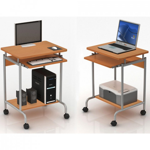 TECHLY BIURKO KOMPUTEROWE MAŁE 600X450 NA KÓŁKACH - Galeria zdjęcie 4