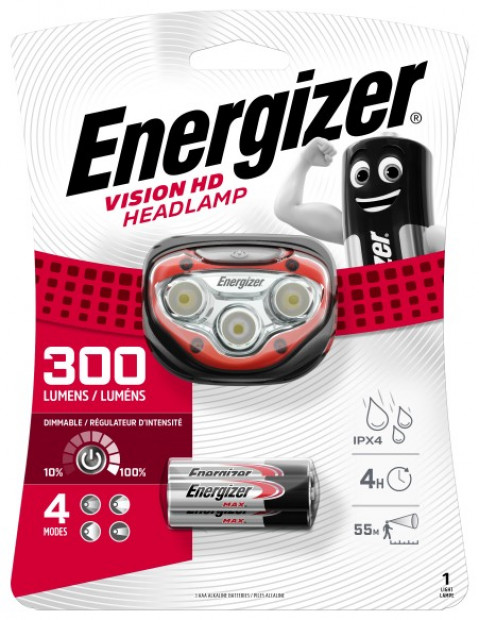 ENERGIZER LATARKA CZOŁOWA HEADLIGHT VISION HD HEADLAMP HEADLIGHT 3AAA 300 LUMENS - Galeria zdjęcie 2
