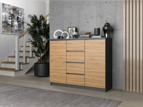 Komoda 2D4S 120x40xH97 antracyt/artisan - Galeria zdjęcie 4