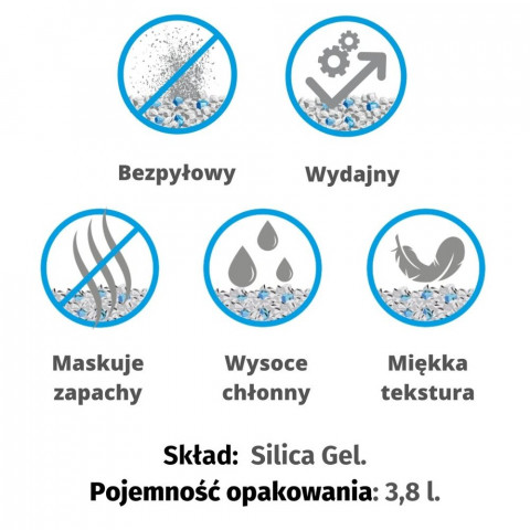 DIAMENTIQ Żwirek Neutralny, Silikonowy, Niezbrylający się dla kota - 8x3,8 l - Galeria zdjęcie 6