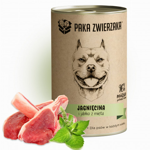 PAKA ZWIERZAKA Jagnięcina i jabłko z miętą - mokra karma dla psa - 400g - Galeria zdjęcie 2