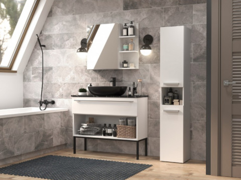 Szafka łazienkowa NEL I 31x30xH174 biel mat - Galeria zdjęcie 6