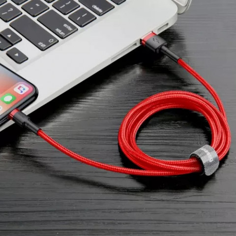 BASEUS KABEL LIGHTNING USB CAFULE1,5A 2M CZERWONY - Galeria zdjęcie 3