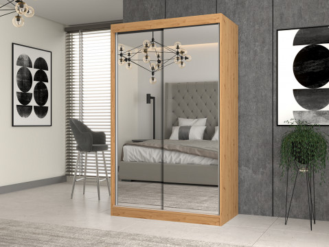 Szafa z drzwiami przesuwnymi z 2 lustrami IGA 120x61xH200 artisan - Galeria zdjęcie 2
