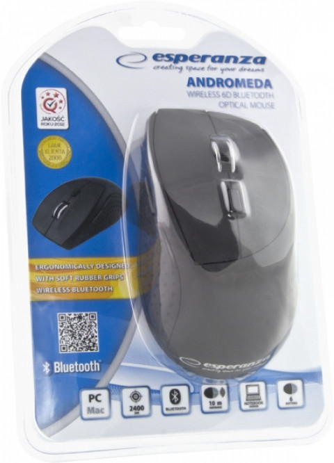 Esperanza mysz andromeda bluetooth optyczna 6 przycisków |1000/1600/2400 dpi|czarna em123k em123k - Galeria zdjęcie 5