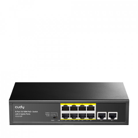Switch CUDY FS1010P 8-Port 10/100M PoE+ 120W 2xUplink - Galeria zdjęcie 1