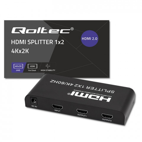 QOLTEC ROZDZIELACZ SPLITTER 2XHDMI 4KX2K | 6GB/S - Galeria zdjęcie 6