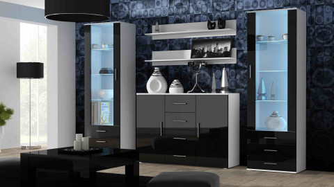 Komoda UNI biały/ czarny połysk (BLACK) - Galeria zdjęcie 2