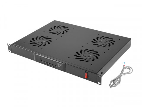 LANBERG PANEL WENTYLACYJNY 1U LCD 19" 4 WENT. - Galeria zdjęcie 2