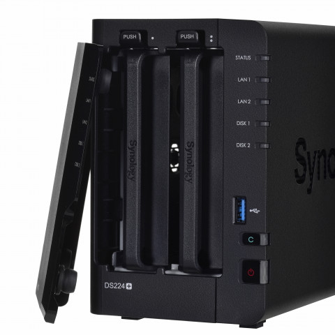 NAS Synology DS224+; Tower; 2x (3.5" SATA HDD); Intel Celeron J4125;,2GB DDR4 (max. 6GB), 2x 1GbE RJ-45 - Galeria zdjęcie 7