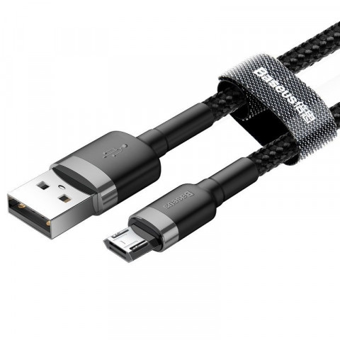 BASEUS CAFULE KABEL MICRO USB 2.4A, 1 METR, SZARO - Galeria zdjęcie 3