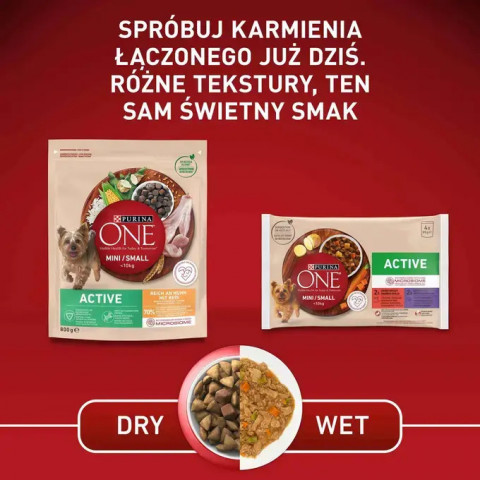 PURINA One Mini/Small Active Wołowina - mokra karma dla psa - 85g - Galeria zdjęcie 5