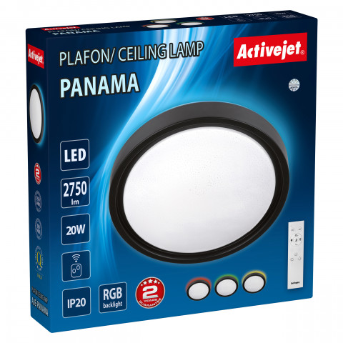 Nowoczesny plafon sufitowy LED Activejet PANAMA RGB ściemnialny ze zdalnym sterowaniem na pilota - Galeria zdjęcie 8