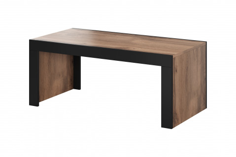 Ława/Stolik MILA 120x60x50 dąb wotan + czarny - Galeria zdjęcie 1