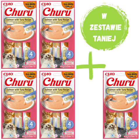 INABA Cat Churu Salmon with Tuna - przysmak dla kota - 4x(4x14g) + GRATIS - Galeria zdjęcie 1
