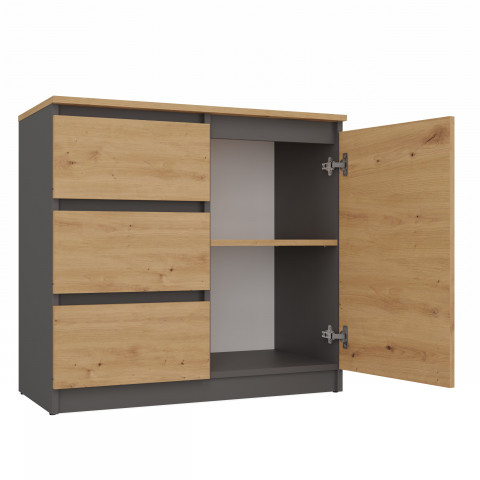 Komoda COSTA 1D3S+2D3S antracyt/artisan - Galeria zdjęcie 3