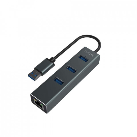 SAVIO AK-58 3-PORTOWY HUB USB-A Z ADAPTEREM RJ-45 - Galeria zdjęcie 4