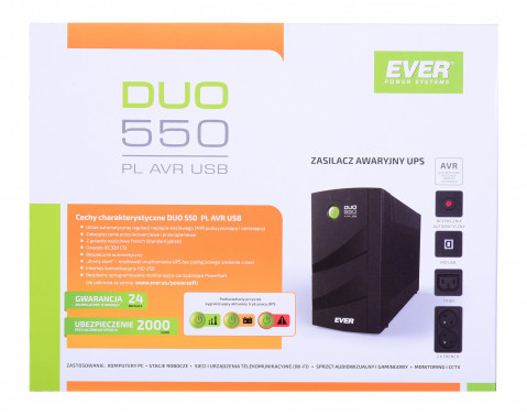 Zasilacz UPS EVER DUO 550 PL AVR USB (T/DAVRTO-000K55/01) - Galeria zdjęcie 5