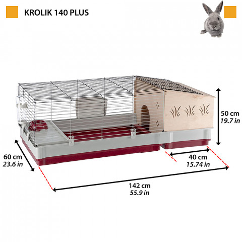 FERPLAST Królik 140 plus - klatka dla królika (składana) - Galeria zdjęcie 2