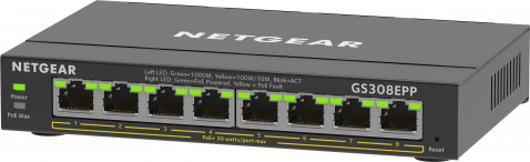 Switch Netgear GS308EPP-100PES 8p PoE 123W (PoE+: 8p) Unmanaged Gigabit - Galeria zdjęcie 3