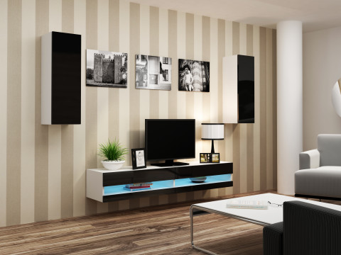 Zestaw meblowy VIGO NEW 10 biały/czarny połysk - Galeria zdjęcie 1