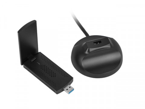 BEZPRZEWODOWA KARTA SIECIOWA WIFI LANBERG NC-3000-WI USB 3.0 AX3000 TRI-BAND 2 WEWNĘTRZNE ANTENY - Galeria zdjęcie 6