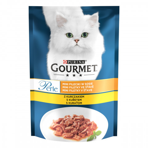 Purina GOURMET Perle Fileciki w sosie z kurczakiem - mokra karma dla kota - saszetka 85 g - Galeria zdjęcie 1