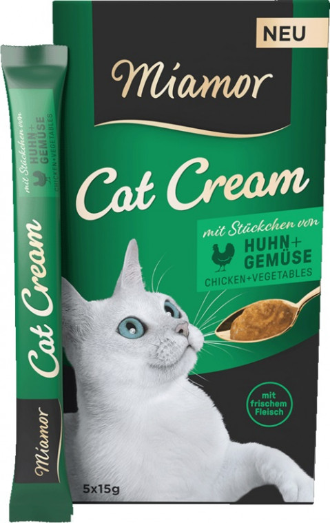 MIAMOR Cat Cream Pasta z kurczakiem i warzywami - przysmak dla kota - 5x15g - Galeria zdjęcie 1